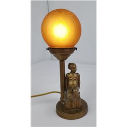 Frankart Art Deco Reclining Nude Ball Lamp