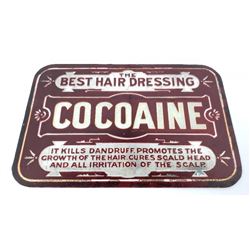 Burnett's Cocoaine For the Hair Reverse Glass Sign