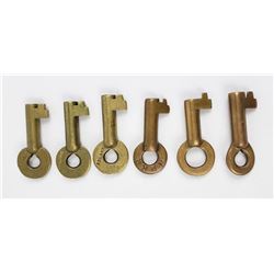 Lot of 6 Northern Pacific Railroad Keys