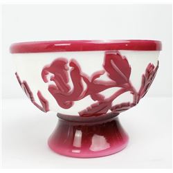 Kelsey Murphy Pilgrim Cameo Art Glass Ruby Bowl