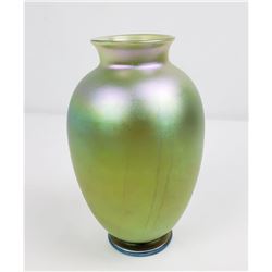 Steuben Green Aurene Art Glass Vase