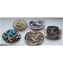 Lot of Cowboy and Western Belt Buckles Turquoise