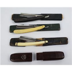 Lot of 3 Antique Straight Razors and Puma Box