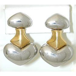 1144 MARINA B 18K 2 Tone Gold Clip-on Earrings