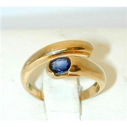 1155 BVLGARI 18K Gold Ring w/ Sapphire