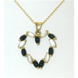 2294 14K Gold Necklace w/Shell/Onyx