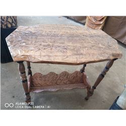 ARTICULATED WALNUT ENTRY TABLE 31" X 17" X 27"MADE