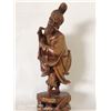 Image 1 : HAND CARVED WOODEN JAPANESE FISHERMAN STATUE