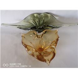 LOT OF 2 MID CENTURY MODERN CHALET GLASS PIECES