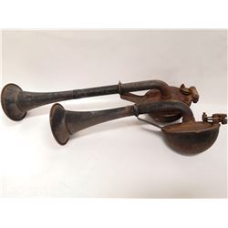 2 VINTAGE TRUCK HORNS