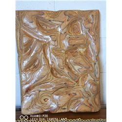 HAND CARVED LAMINATED PLYWOOD "MOUNTAINS FROM