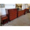 Image 1 : MID CENTURY MODERN BEDROOM SET. DOUBLE HEADBOARD