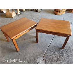 PAIR OF MID CENTURY MODERN TEAK END TABLES 30" X