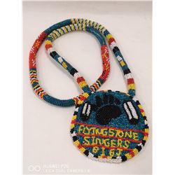 HAND BEADED FLYING STONE SINGERS NATIVE NECKLACE
