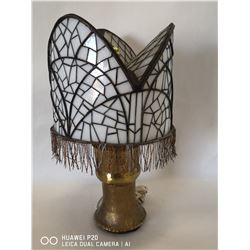 POPE'S HAT STAIN GLASS LAMP SHADE WITH SOLID