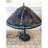 Image 1 : TIFFANY STYLE DRAGONFLY LAMP AND BASE 22" TALL