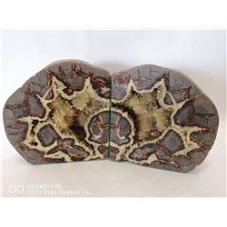 CALCITE GEODE BOOKEND CUT