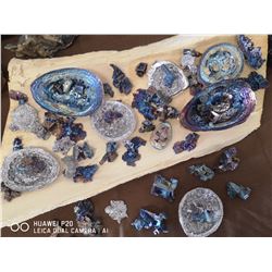 LARGE LOT OF BISMUTH COLLECTION OF CRYSTALS