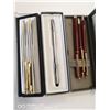 Image 1 : LOT OF 6 VINTAGE PENS. 3 RED DIRE TORS CHOICE, 2
