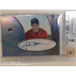 SIGNED JUSTIN MORNEAU ROOKIE CARD