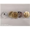 Image 1 : LOT OF 5 COLLECTIBLE CRYPTOCURRENCY TOKENS INCL.