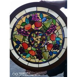 VINTAGE STAIN GLASS ART PIECE APPROX. 2FT X 2FT