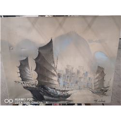 H. WONG ORIGINAL ACRYLIC ON CANVAS. 20" X 16"