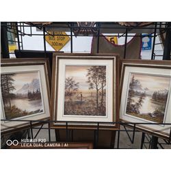 LOT OF 3 SIGNED ROBERT D. MCLEAN OIL ON CANVAS