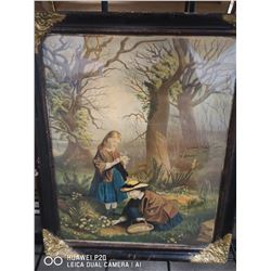 ANTIQUE FRAMED OIL ON CANVAS 18" X 22"