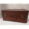 Image 1 : VINTAGE BROWN LEATHER SUIT CASE 21" X 9" X 19"