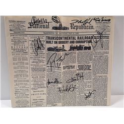 NEWSPAPER SIGNED BY HELL ON WHEELS CAST MEMBERS