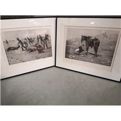 LOT OF 2 CHARLES SCHREYVOGEL PRINTS. "A FRIEND
