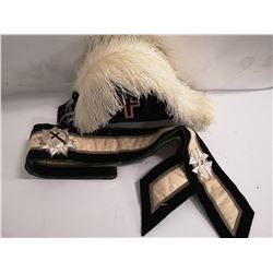 ANTIQUE KNIGHT'S TEMPLAR HELMET AND SASH