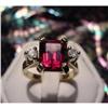 Image 1 : 14kt YELLOW GOLD RHODOLITE GARNET AND DIAMOND #1169483