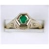 Image 1 : Antique  Filigree Ring EMERALD .45 CARATS! #1169557