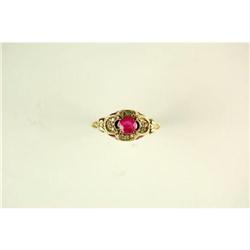  ANTIQUE STYLE RING RUBY W DIAMONDS    #1180756