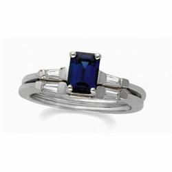  SAPPHIRE ENGAGEMENT RING w DIAMONDS #1180764