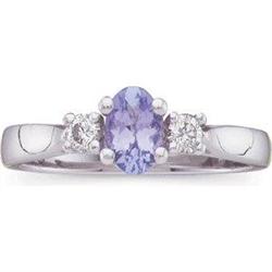 WhiteGold Ring TANZANITE w DIAMONDS #1180770