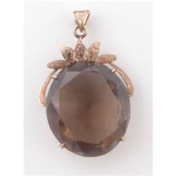Rose Gold, Smoky Quartz Pendant #1180966