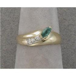 14K emerald & diamond ring #1180982