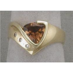 14K peach tourmaline ring #1180986