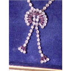 Framed Deco Rhinestone Necklace and Clip #1181015