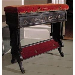 Ebonized Eastlake Sewing Bench #1181016