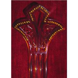 Victorian Celluloid Comb with Yellow Stones #1181019
