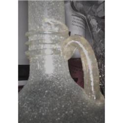 ANTIQUE PRIMITIVE MOUTHBLOWN GLASS PITCHER EWER#1181027