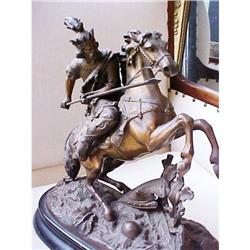 Large Spelter King in Riding Battle Pose #1181039