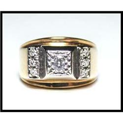 GENTLEMANS YELLOW GOLD DIAMOND RING #1181040