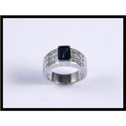 Sapphire and Diamond 14K White Gold Ring #1181042