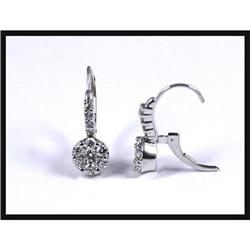 14K White Gold Diamond Hoop Earrings #1181044