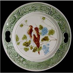 Majolica / Barbotine Display Plate with Birds #1181054